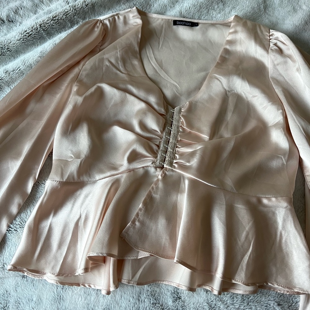 BOHO- Size L - Blush Pink corset top || NEVER WORN